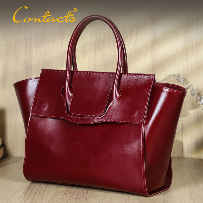 Contacts Full-Grain Top-Layer Cowhide Leather Suitable for 14.2inch Computer Laptop Bags, Large Capacity Women's Briefcase Contacts Full-Grain Top-Layer Cowhide Leather Suitable for 14.2inch Computer Laptop Bags, Large Capacity Women's Briefcase