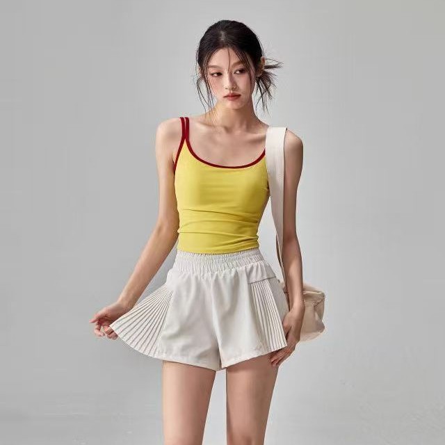 2025 Summer Yoga Wear Vest with Chest Pad Sports Underwear Slimming Sleeveless Pilates Top New