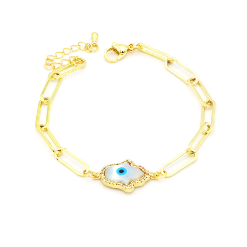 Fashion Devilu0027S Eye Copper Inlay Zircon Bracelets 1 Piece