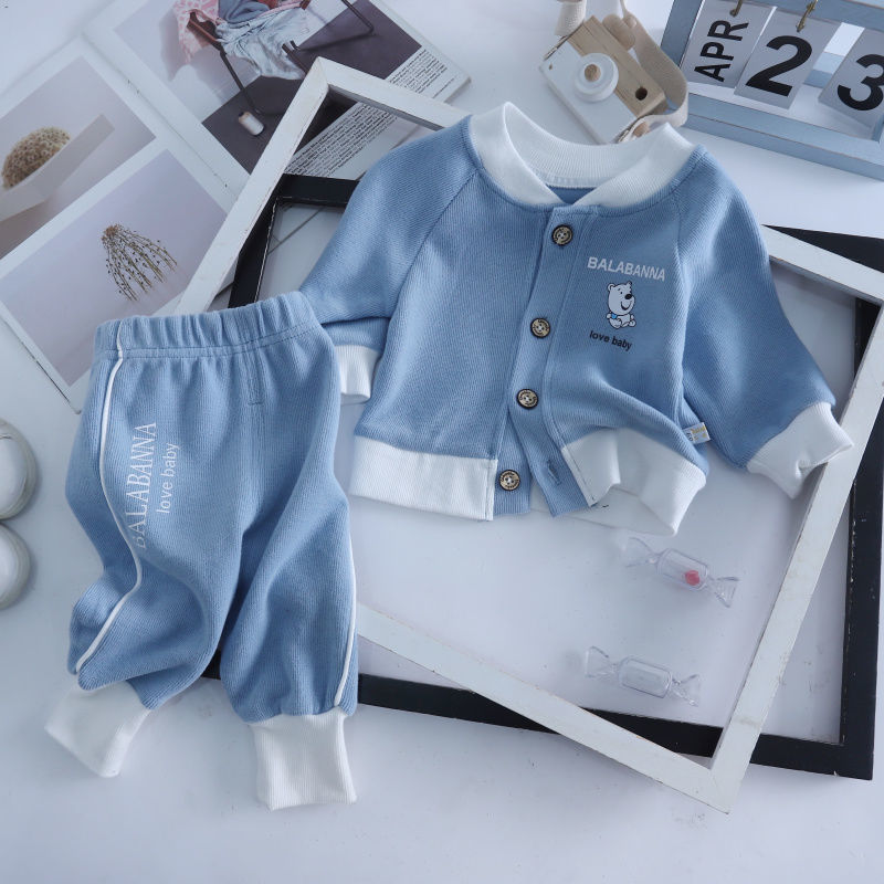 Baby Frühling und Set 2023 Neue Kleidung für Jungen, Mädchen, Babys, Herbst Modischer Kinder-Baseballanzug Zwei_voghion.com