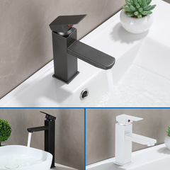 Black stainless steel countertop sink faucet spray head gray bathroom face basin undercounter sink hot and cold water faucet