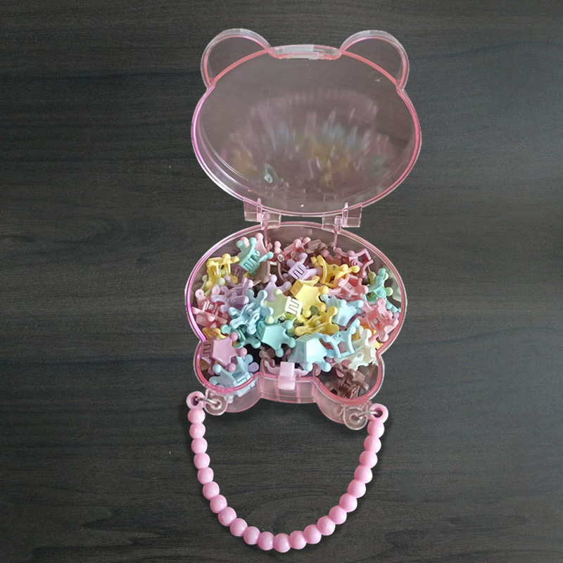 Diy Wenchuang caja de juguetes de dibujos animados joyas de oso caja de maquillaje caja de maquillaje caja de maquillaje de moda juegos joyas para el cabello