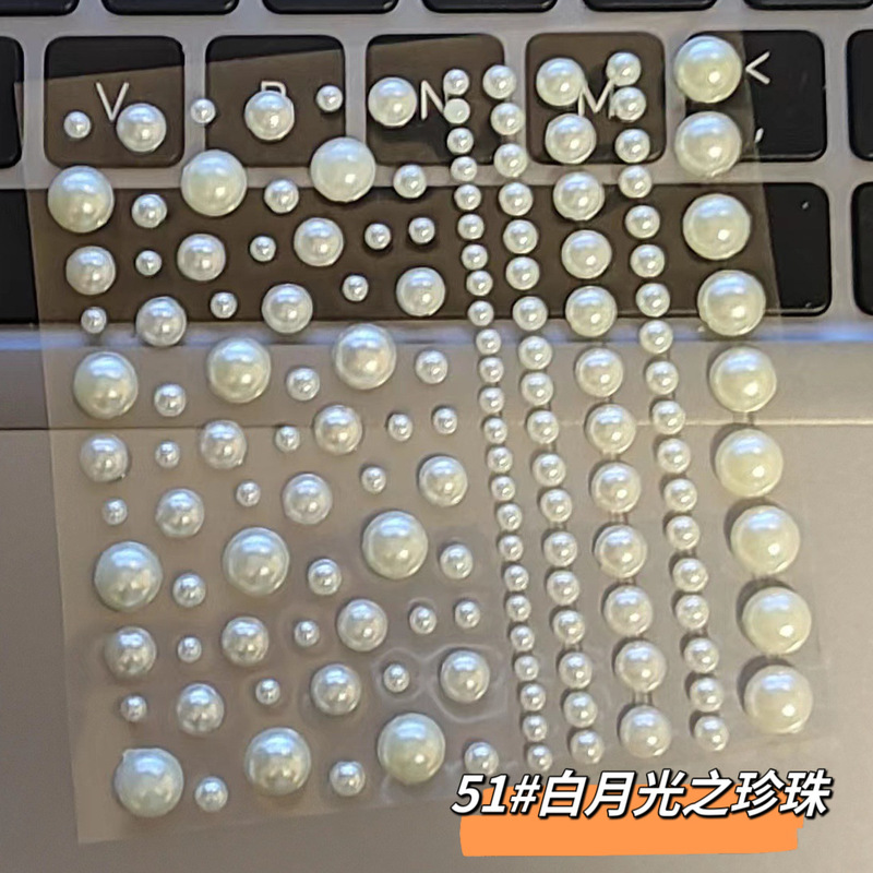 Face Pearl Diamond stickers color nail decorations stage makeup eye decoration Diamond eye corner rhinestone stickers glue-free