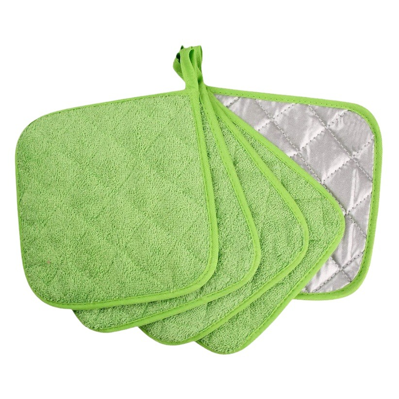 Amazon thickened pure cotton square placemat silver-coated insulation mat towel cloth heat-resistant pot mat anti-scald coaster wholesale