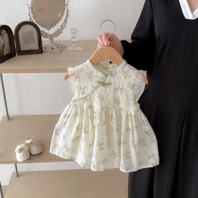 婴儿裙子夏装女童0-1岁夏季新中式连衣裙碎花裙宝宝衣服公主裙子