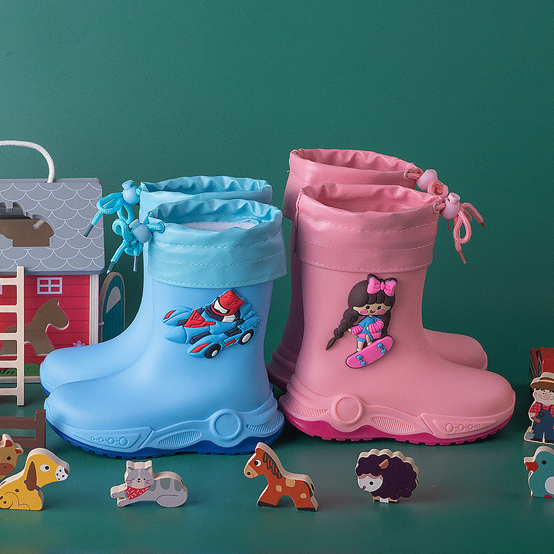 New Star Sports Style 3D Stereo Cartoon Rain Rubber Shoes for Big Kids, Boys and Girls