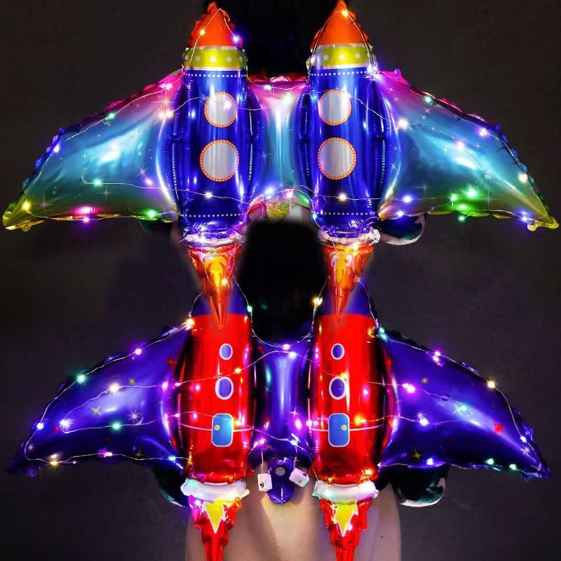 Fuente transfronteriza para niños luminosos globo de mariposa alas alas de Halloween alas de demonios luces LED juguetes decorativos