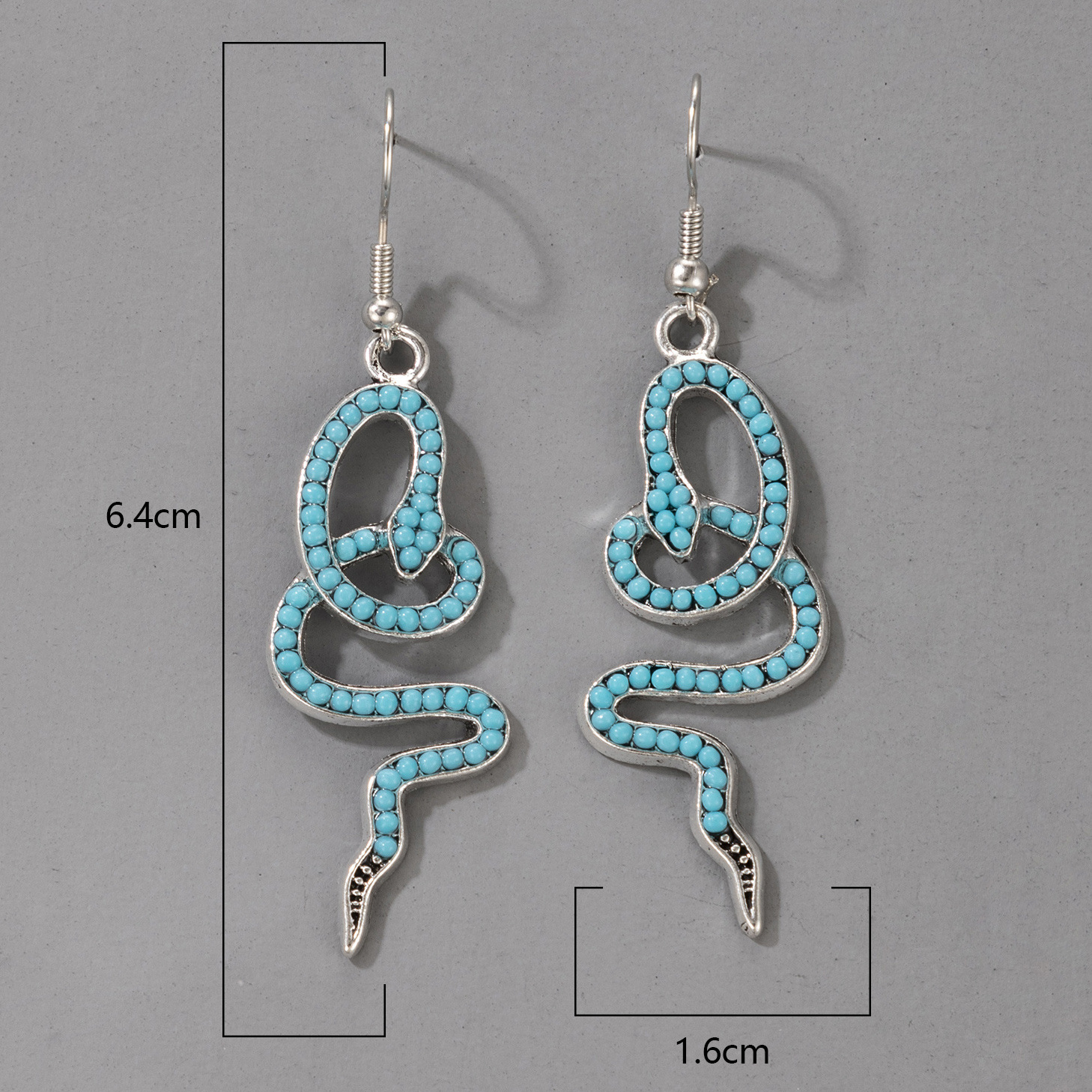Nihaojewelry Bijoux En Gros Nouvelles Boucles D&#39;oreilles En Alliage De Perles Bleues En Forme De Serpent Bohème display picture 1