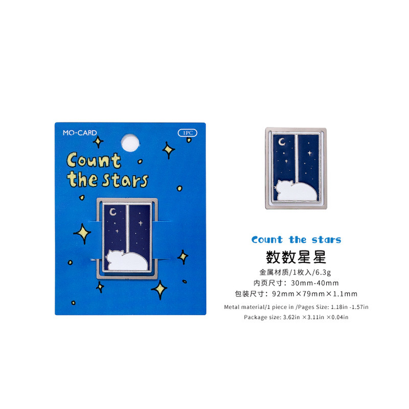 墨言墨金属製ブックマーク 猫の生活小劇場 可愛い漫画学生ギフト読書用ページクリップ|undefined