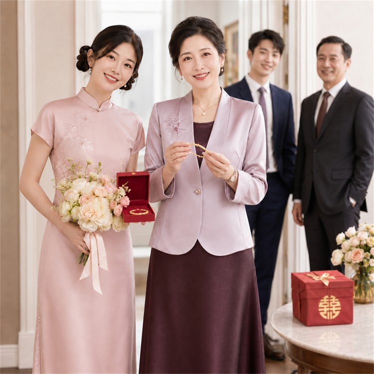 Mother-in-law's wedding banquet outfit: light purple blazer and dress two-piece set, elegant and classy mother of the bride dress set Mother-in-law's wedding banquet outfit: light purple blazer and dress two-piece set, elegant and classy mother of the bride dress set