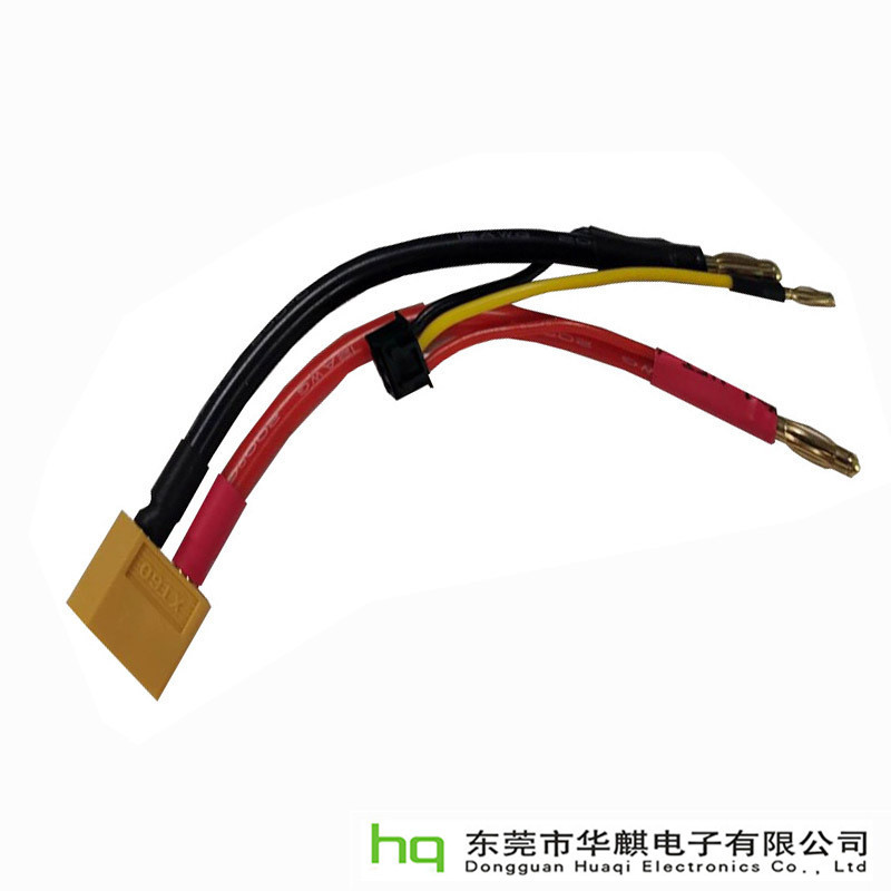 XT60转4.0香蕉头车电连接线12#硅胶线 L=125mm硅橡胶铜鼻子镀条形
