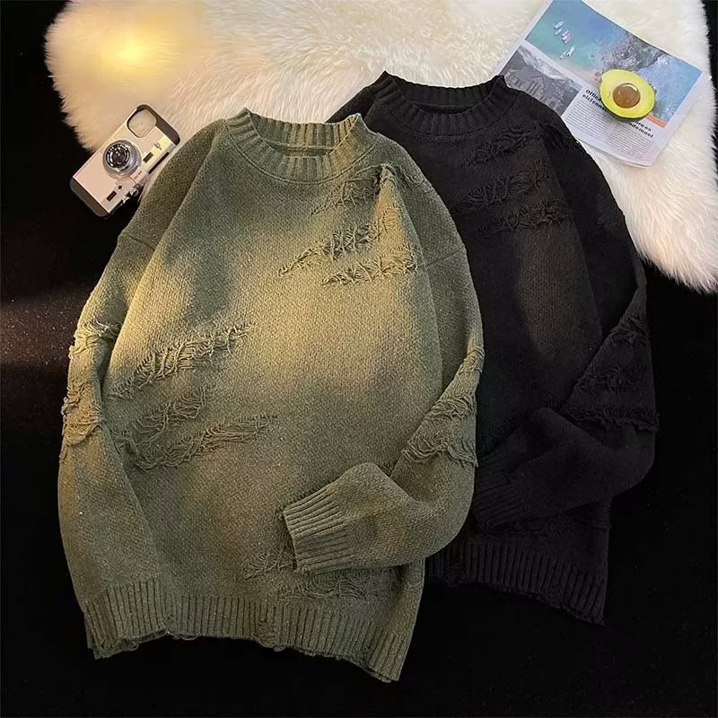 Trend Japanese retro sweater, knitted jacket, oversize