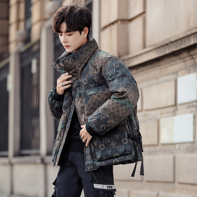 Men's Down Jacket Winter Casual Thickened Trendy Standing Collar_voghion.com