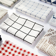 網紅桌面攝影背景布ins黑白格子餐巾桌墊桌布美食拍攝拍照道具