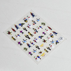 tomoni thin 247, Meiji hot item back glue cute nail sticker, Japanese sticker, 5D nail sticker, snowman