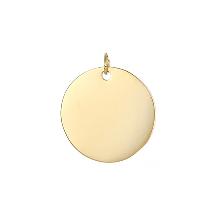 14K Gold, Real Gold Plated Plating Material 1 Piece Quantity 1 Piece Stainless Steel PVD Coated 14K Gold Rose Gold Real Gold Plated Round Solid Color Pendant DIY Jewelry Accessories