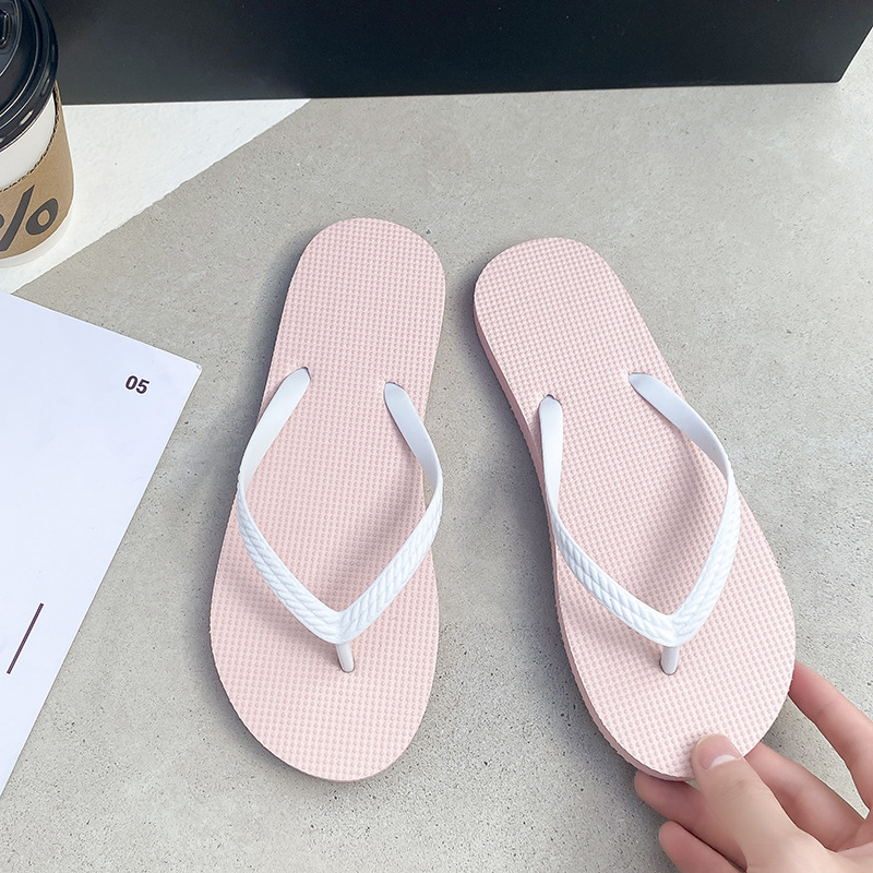 Chanclas de verano para mujer, estilo de verano, estudiante de moda, personalidad antideslizante, pinzas, lindas sandalias y zapatillas de playa coreanas
