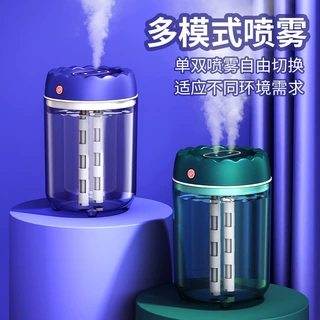新款双喷头加湿器家用大容量大雾量卧室办公室增湿器便携式喷雾器