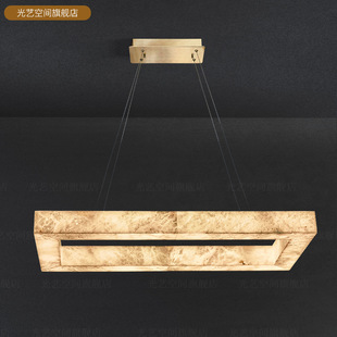 设计师款天然西班牙云石长条餐厅吊灯现代轻奢高级感岛台吧台吊灯-阿里巴巴