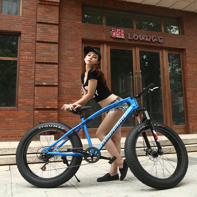 Money Leopard Snow Vehicle 4.0 Widened Large Tire Shock Absorbing Mountain Bike 26inch Double Disc Brake Beach Road Bike