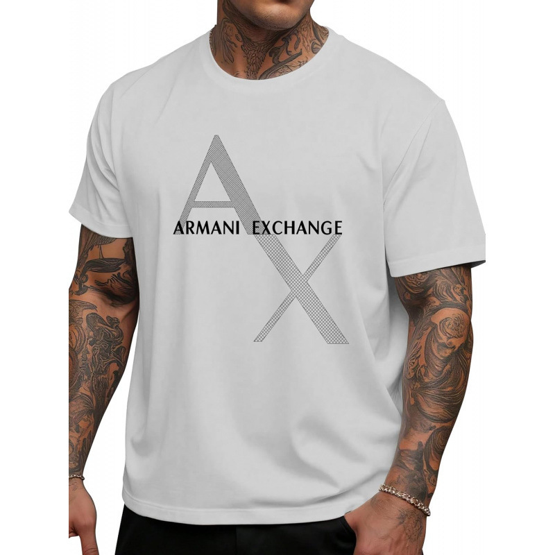 Mens Graphic Tees Letter Print T-Shirt Casual Crewneck Top S