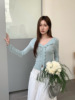 26ye056 light blue knitted outerwear