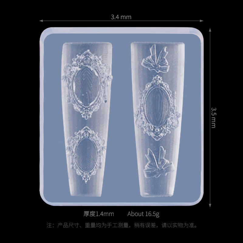 Molde de silicona para uñas transfronterizas, encaje francés, dibujos animados, flores, tulipanes, mariposas, uñas, joyas, herramientas al por mayor