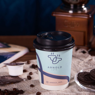 8 oz 280ml Disposable Paper Cup Thickeneded Double-Layer Hollow Cup Customized Logo Coffee Cup Insulated Anti-Scalding Cup with Lid
