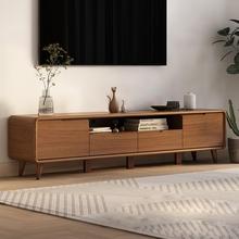 新中式电视柜客厅家用茶几小型现代简约实木框胡桃色卧室电视机柜