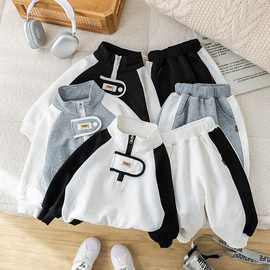 男童春秋款卫衣套装2025新款中小童男孩春秋休闲洋气运动两件套潮