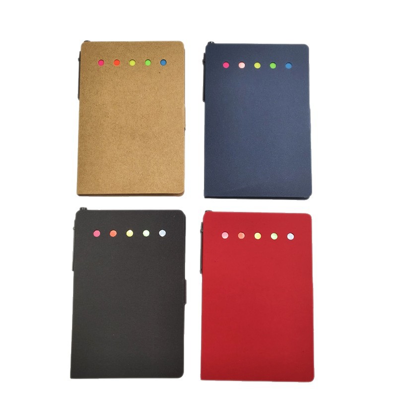 Cuaderno de notas kraft transfronterizo colorido conjunto de bolígrafo papelería desgarrable y pegada