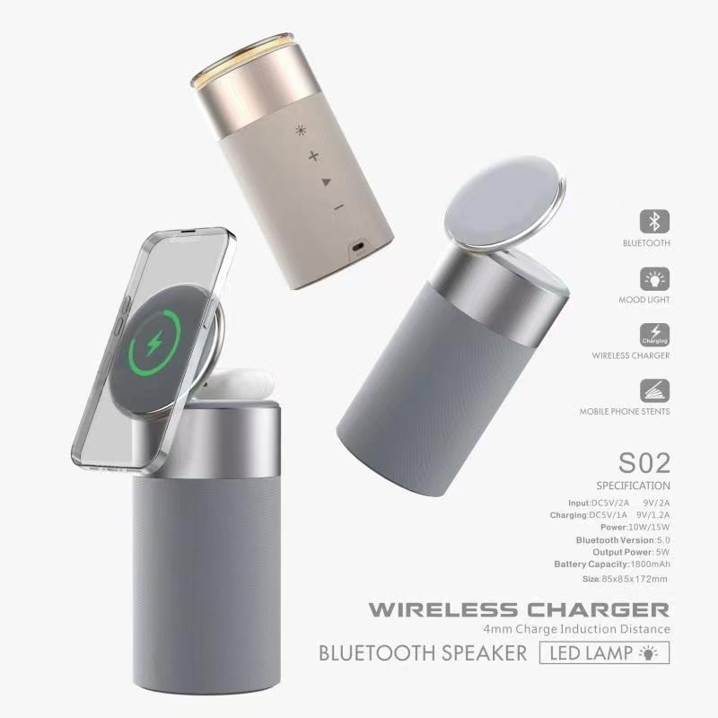 Altavoz Bluetooth con Carga Inalámbrica Magnética y Carga Rápida