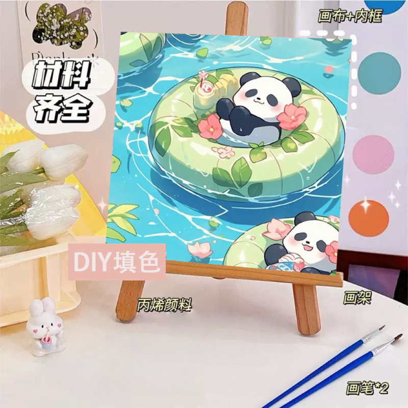漫画 Q バージョンエッグマンパーティーシリーズ DIY デジタル油絵子供の手作り着色油絵装飾品卸売|undefined