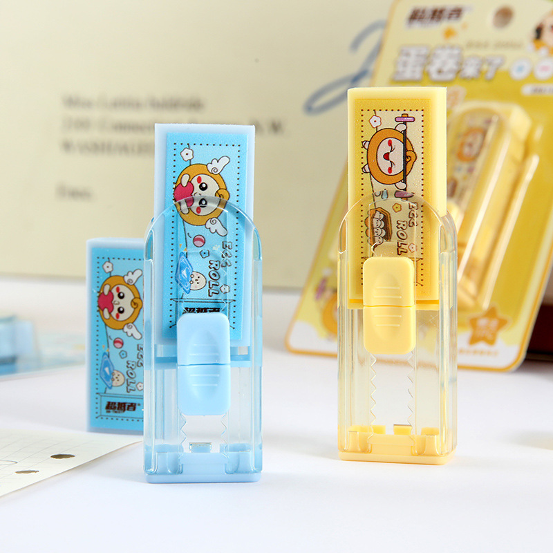 El nuevo rollo de huevo de alto valor de la cara viene a empujar y tirar la borracha de los estudiantes para limpiar sin residuos de goma central reemplazable