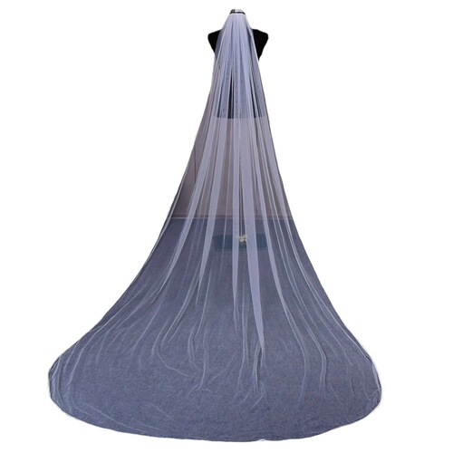 Youlapan European and American bridal floor-length wedding dress long veil overlock soft mesh wedding photo veil V21