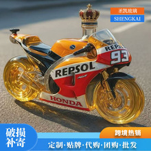 新款跨境Funny Pug Whiskey Bottle摩托车造型玻璃威士忌醒酒器
