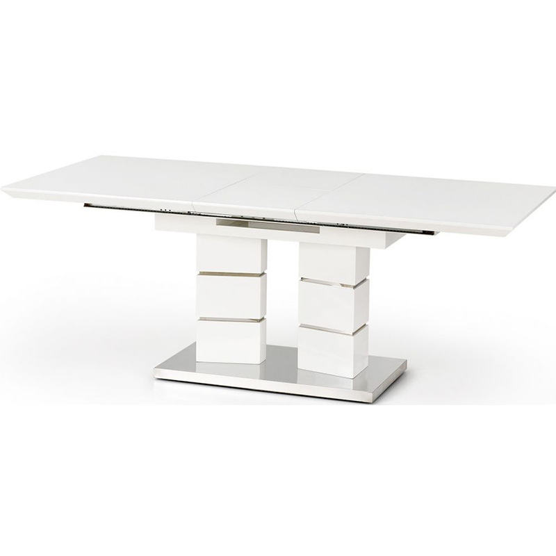 Mesa de comedor de tabla de roca de exportación personalizada plegable nórdica de lujo ligero mesa de base de acero inoxidable mesa de comedor
