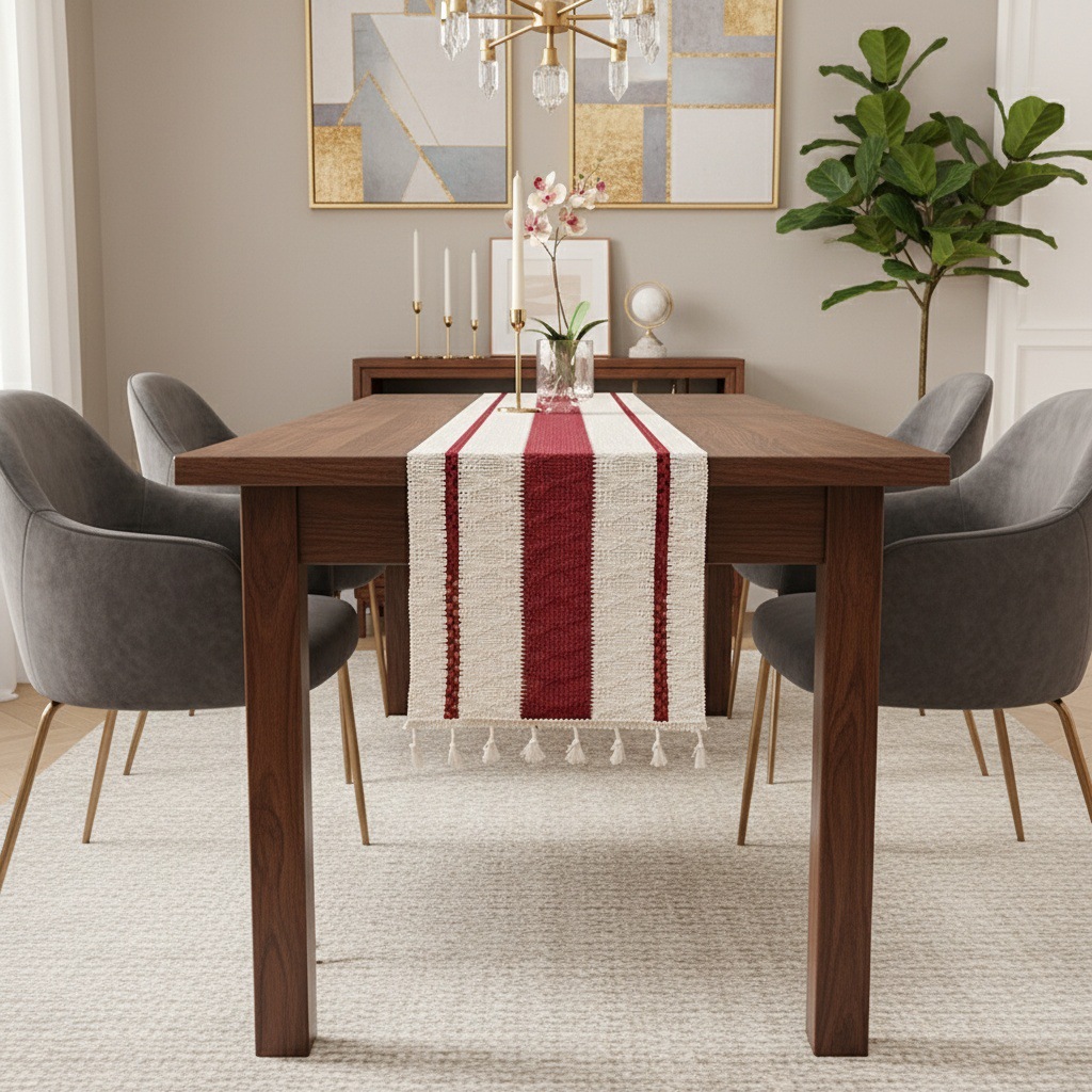 Bandera de mesa de cuerda de cáñamo transfronteriza americana francesa decoración de mesa de Navidad almohadilla de mesa mesa toallas de mesa almohadilla de mesa roja