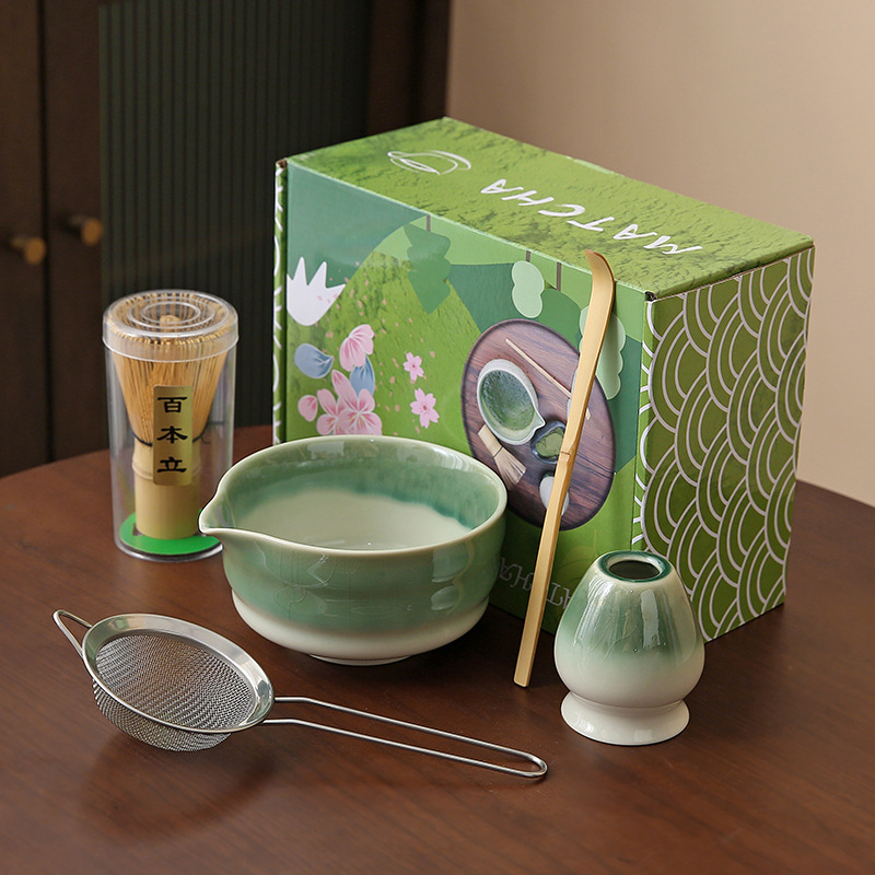Japonés Matcha tazón Matcha túnica canción té herramientas de pedido taza de té de cerámica taza de té mezclador Matcha cepillo taza de té