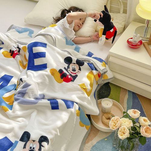 Cartoon Disney Children's Blanket Thickened Milk Velvet Casual Cover Blanket Baby Velvet Blanket Student Kindergarten Lunch Blanket