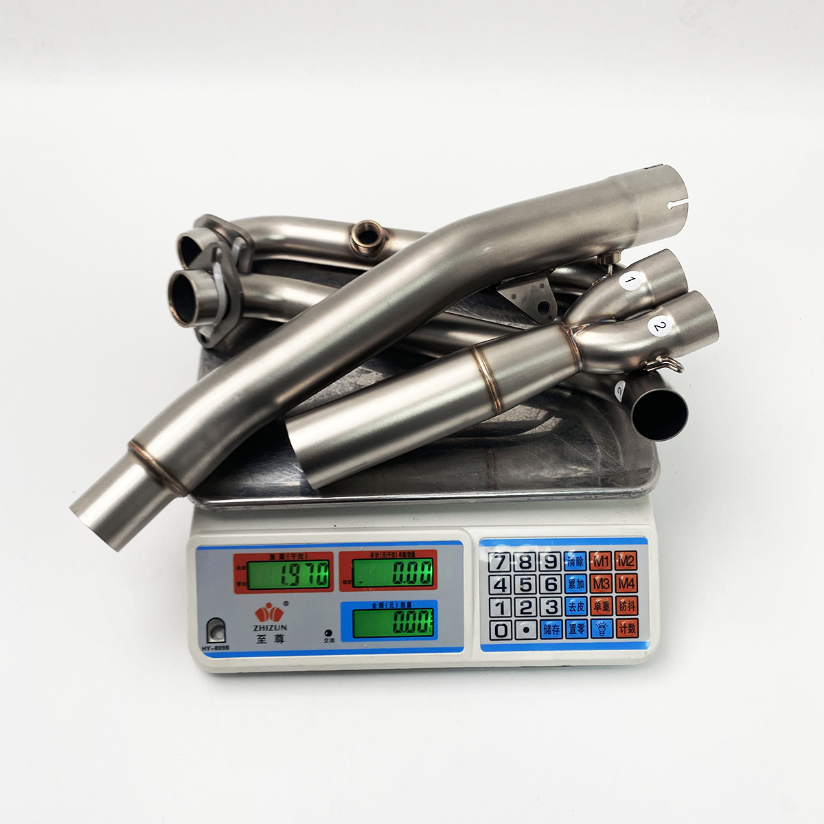 Suitable for modification of the CFMOTO 450MT motorcycle exhaust pipe, 450MT front section fully connects to the original factory diameter muffler