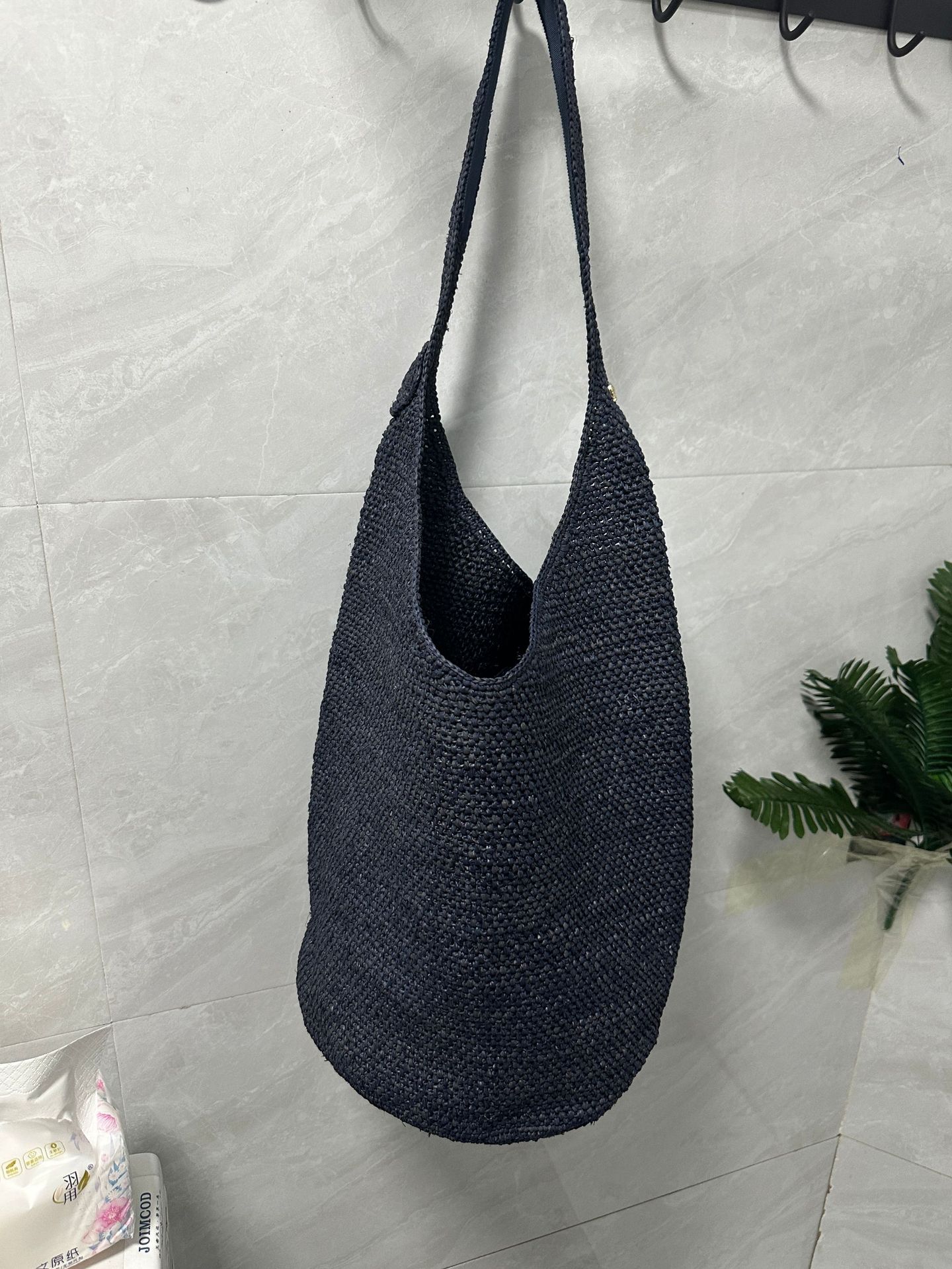 Japanese And Korean Style Bucket Bag Hand-Woven Raffia Straw Bag For Women Summer Beach Travel Shoulder Bag - Thumbnail 7