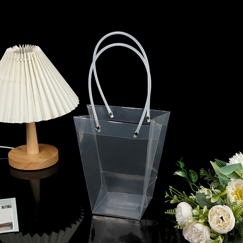 Bolsa de mano transparente para flores, bolsa de PP transparente para flores, bolsa de regalo, regalo de aniversario, bolsa de regalo para flores