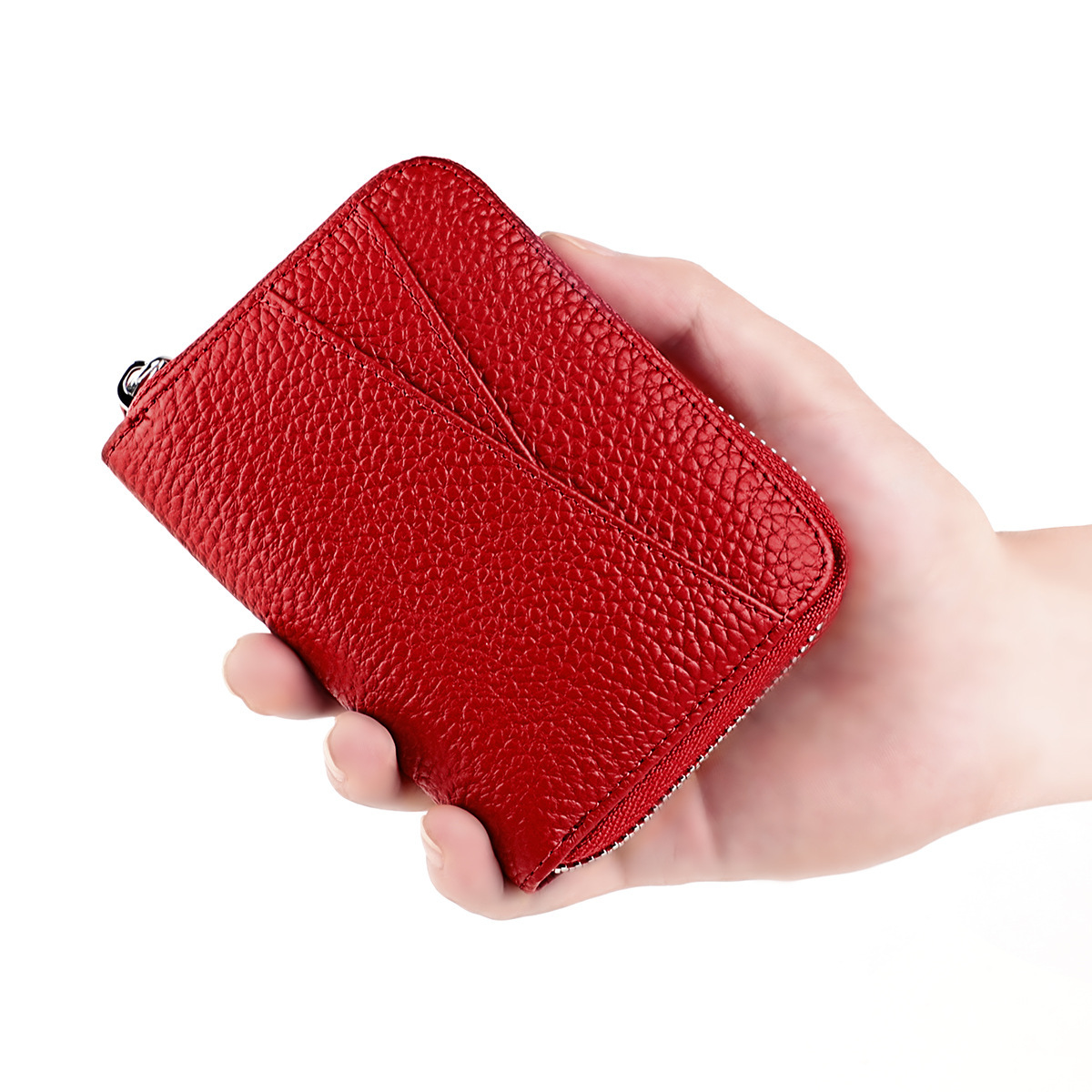 New Japanese Organ Multi slot Small Card Cover RFID Top Layer Cowhide Zipper Zero Wallet Coin Bag Trendy_voghion.com