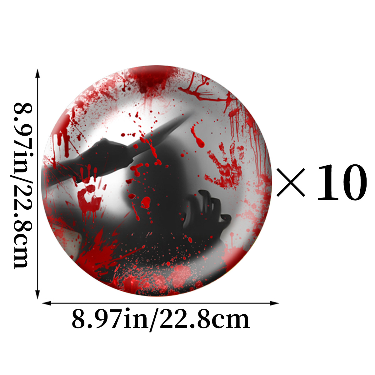 Halloween theme horror party blood print paper cups and paper plates set _voghion.com