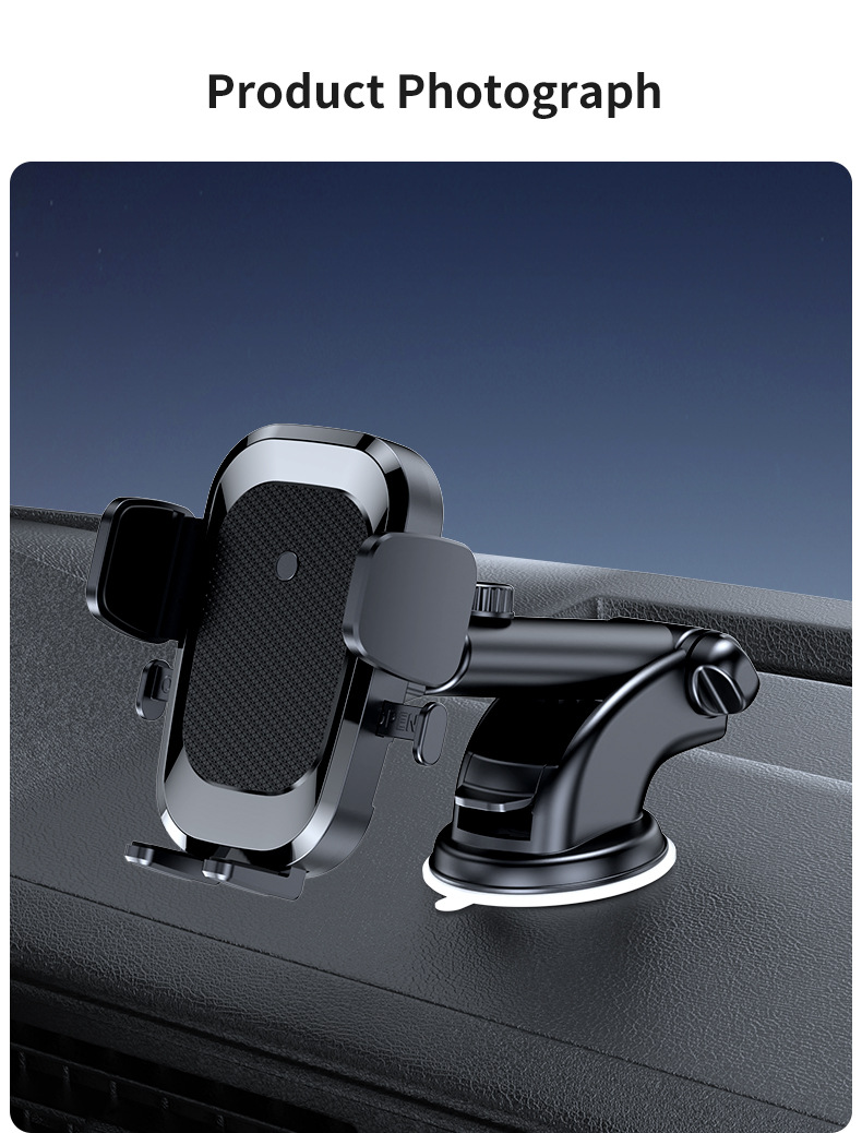 Cross-border hot-selling car mobile phone navigation bracket steam instrument panel suction cup multi-function gravity telescopic mobile phone bracket