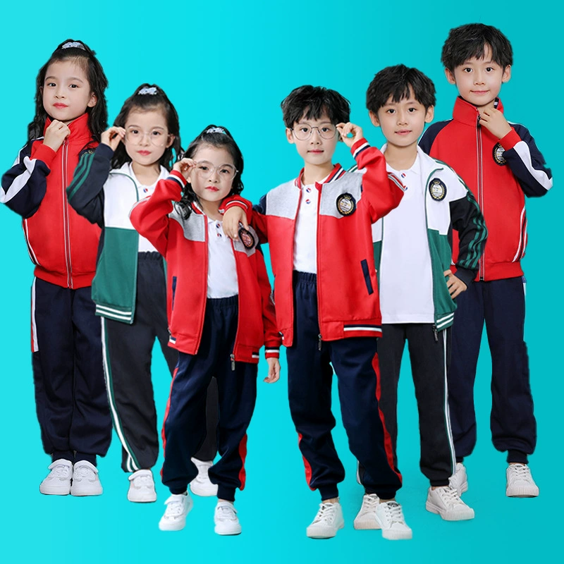 Детская школьная форма костюм Униформа для детского сада Униформа для учащихся начальной и средней школы Учащиеся класса Свитер Пальто Кардиган Весна Осень Зима Одежда Комплект из трех предметов