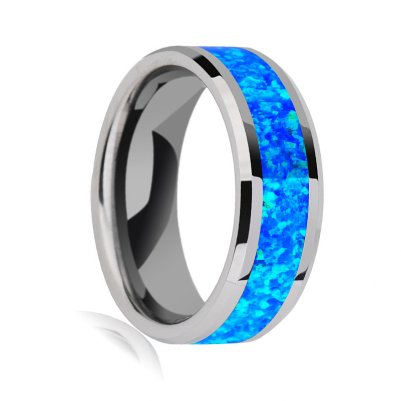 2023 European and American Fashion Temu Xiyin Men's 8mm Flat Patch Stainless Steel Ring Source Factory Direct Sale