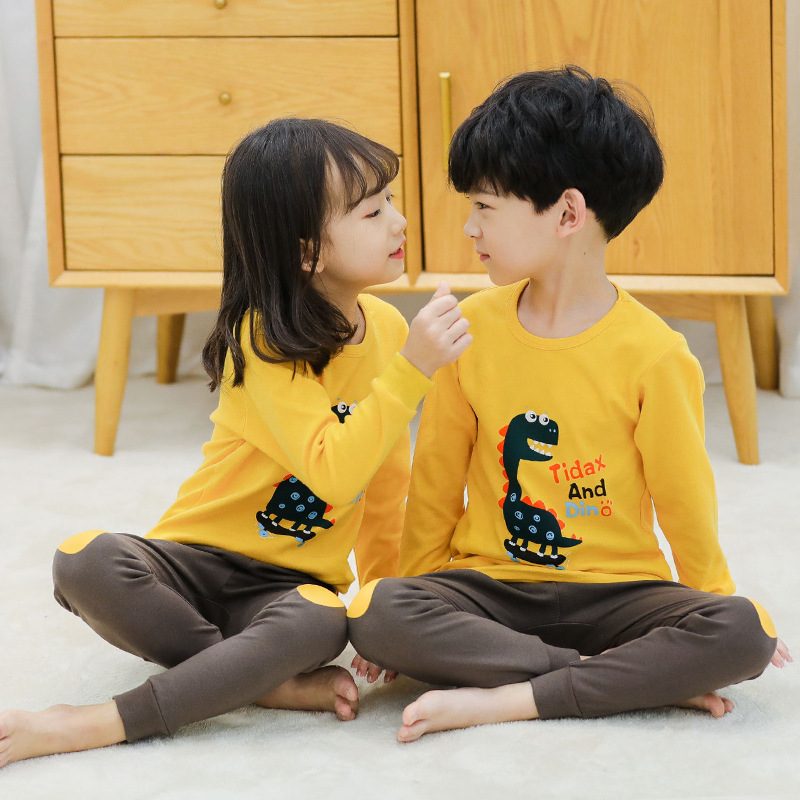 카이가을옷과 가을바지세트)노란공룡