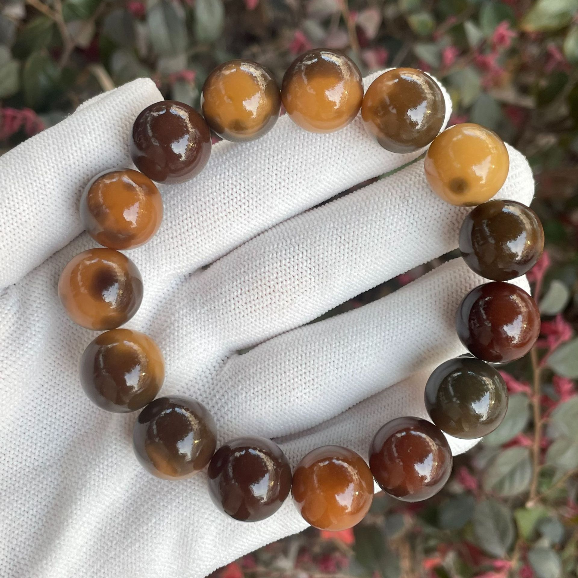 Original Ecología rica multi-tesoro pulsera de raíz de Bodhi color caramelo solo círculo bobinado suave tiro alto tres colores pulsera Bodhi